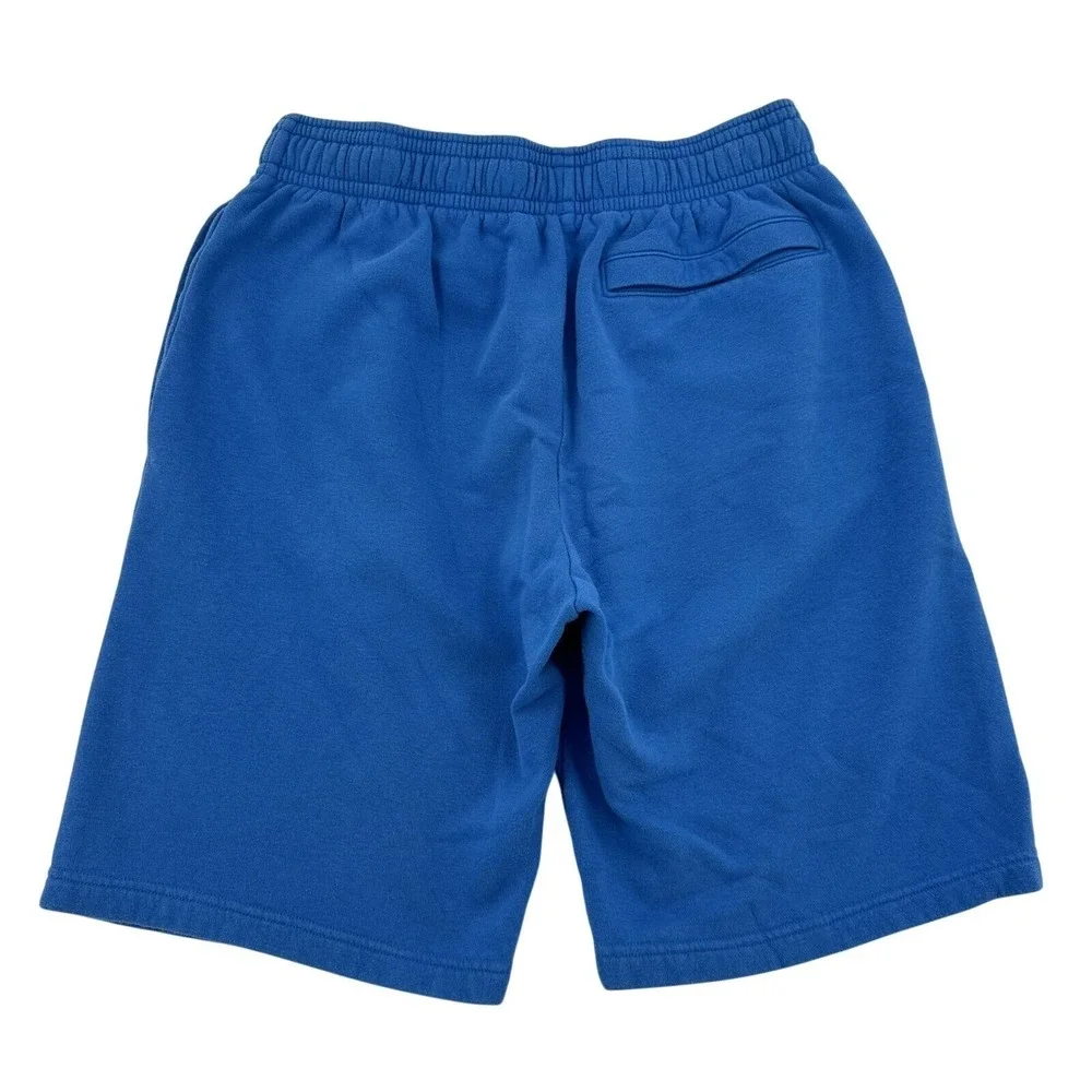 Under Armour Boys Large LG Blue Fleece Athletic Shorts Logo Pockets Drawstring